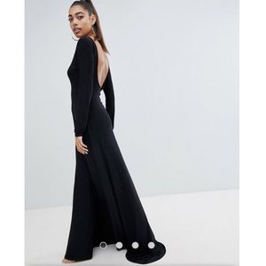 ASOS fashion killa open back black maxi dress
